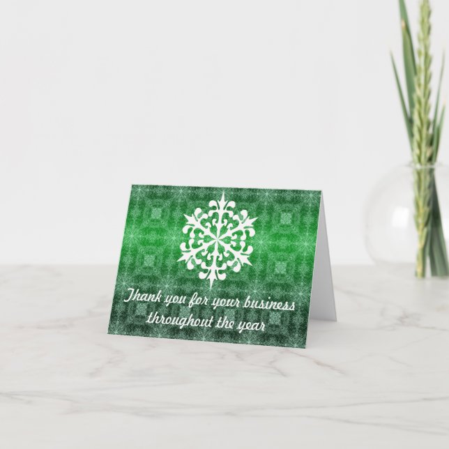 Carte de note verte et blanche de Merci de (Devant)