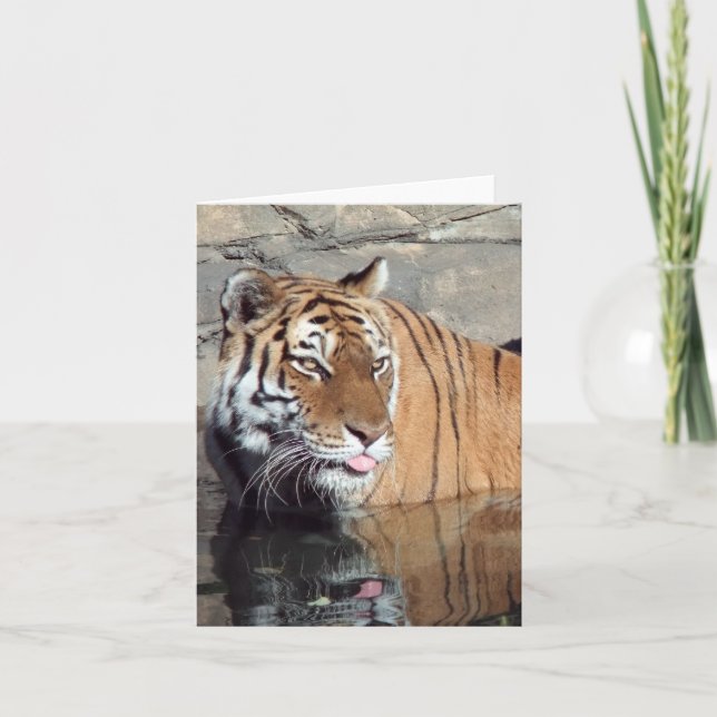 Carte de note verticale blanche du tigre du Bengal (Devant)