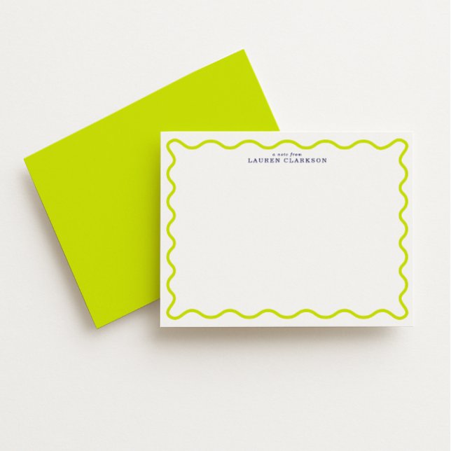 Carte de note vibrante lime à cadre ondulé (Créateur téléchargé)
