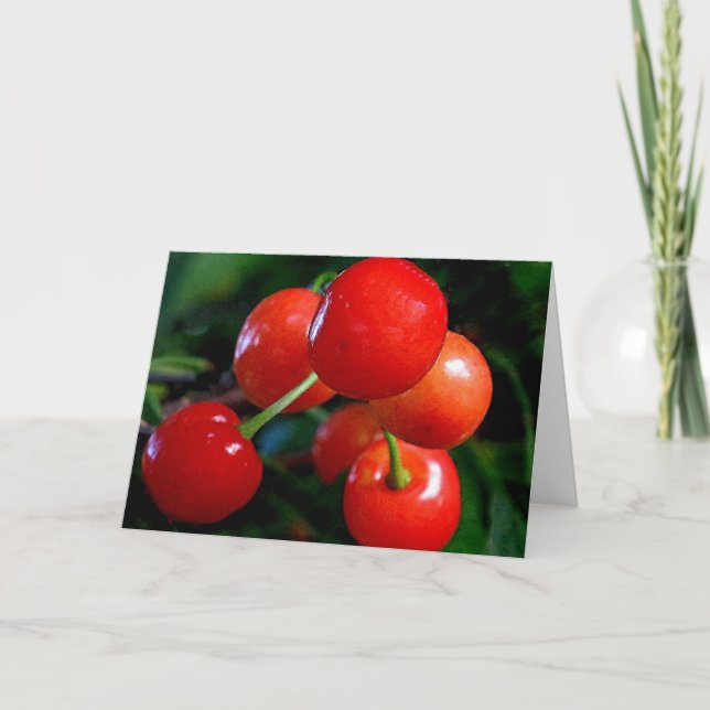 Carte de note vierge : Cerises (Devant)