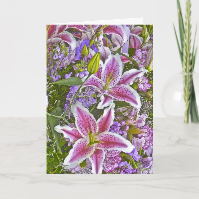 Carte de note vierge florale Lily Garden (Devant)