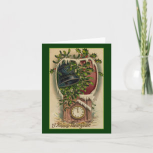 Carte de note vintage de nouvelle année
