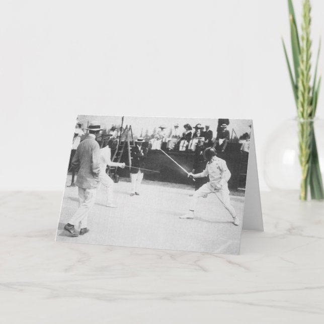 Carte de note vintage du Général Patton Fencing (Devant)