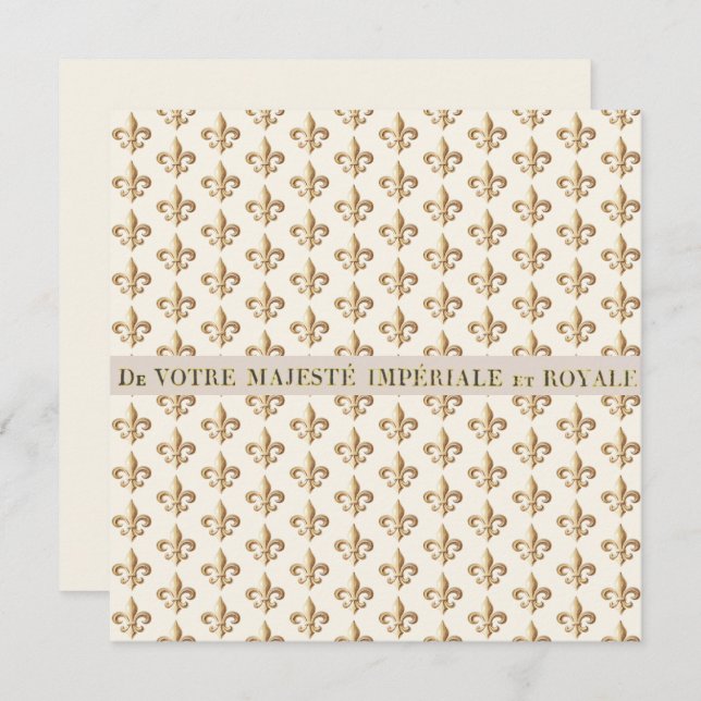 Carte de note vintage Imperial Fleur de lis (Devant / Derrière)