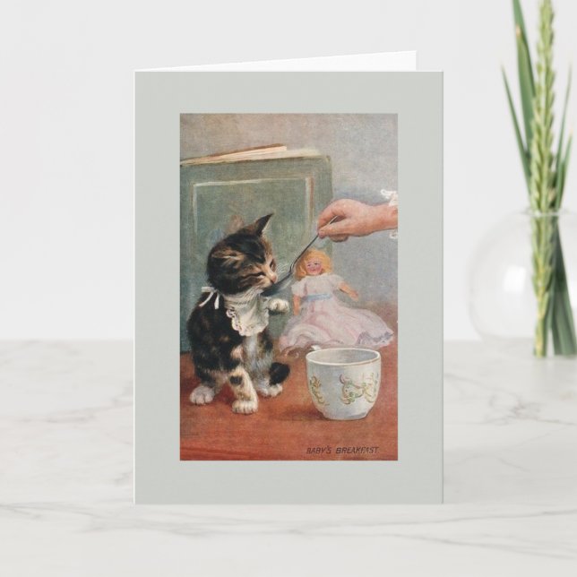 Carte de note vintage Kitten (Devant)