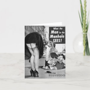 Carte de note vintage "L'homme dans le trou d'homm