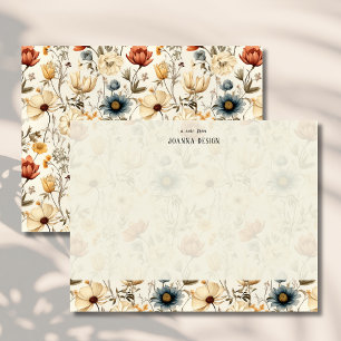 Carte de note vintage Navy Terracotta à motif de f