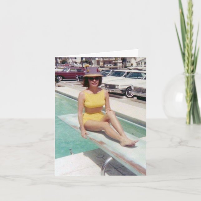 Carte de note vintage "Sur le Plonging Board" (Devant)