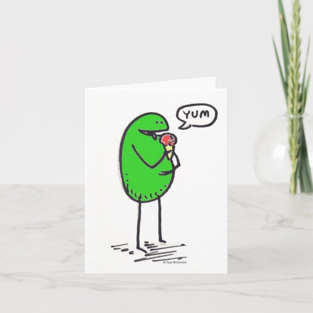 Carte de note "Yum" Green Weenii (Devant)