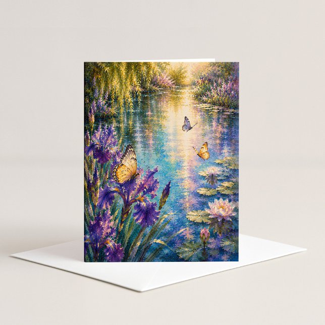Carte de notes aquarelle Jardin aux papillons (Créateur téléchargé)