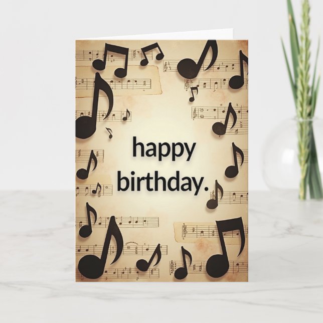 Carte de notes d'anniversaire vintage (Devant)