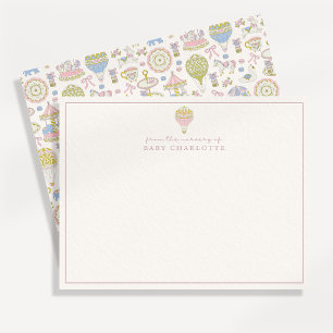 Carte de notes de la nurserie Cirque Pastel Coquet