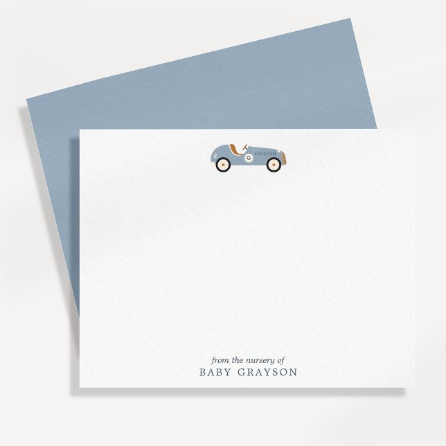 Carte de notes de la nurserie de voiture de course (Créateur téléchargé)