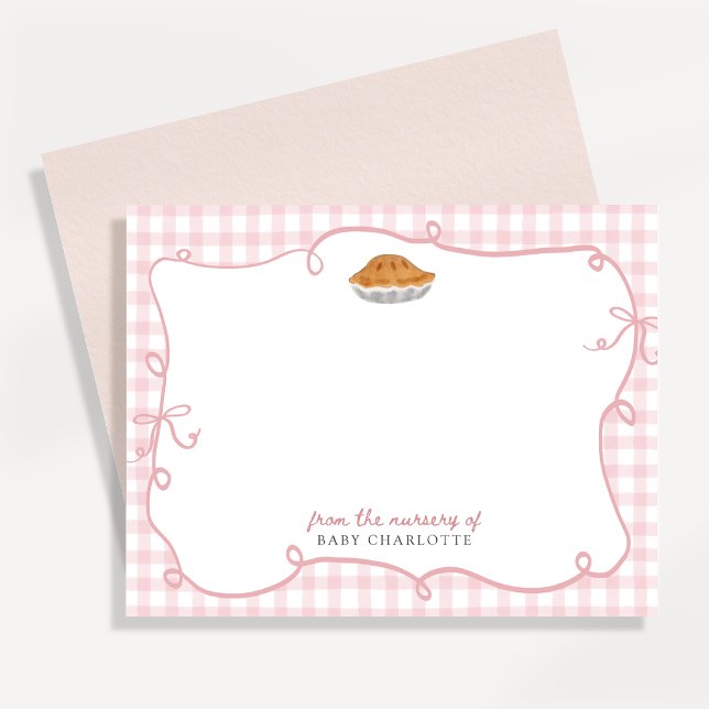 Carte de notes de la nurserie rose à carreaux 'Cut (Créateur téléchargé)