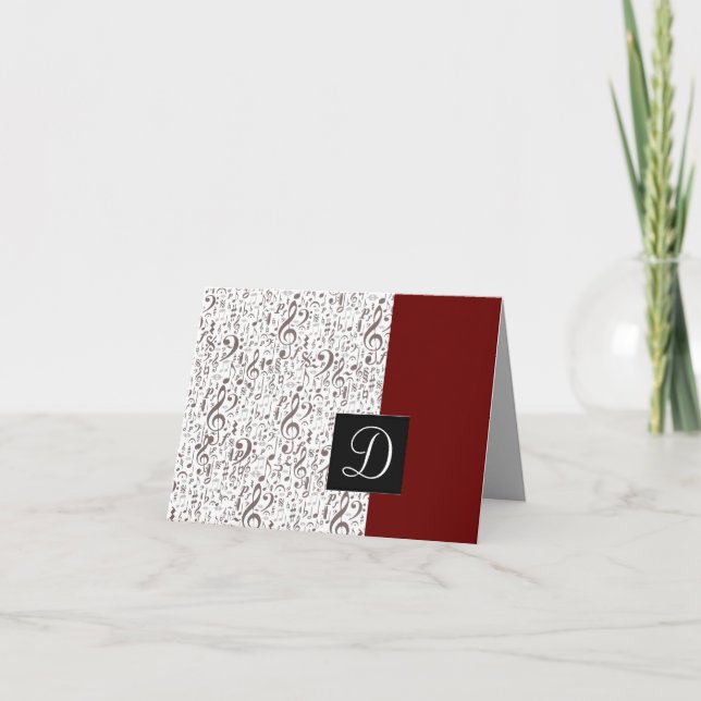 Carte de notes de musique avec le monogramme (Devant)
