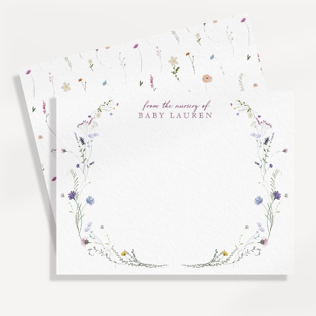Carte de notes élégante de la pépinière de fleurs  (Créateur téléchargé)