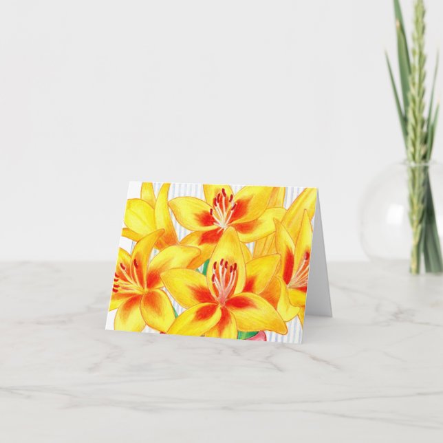 Carte de notes Lys jaunes (Devant)