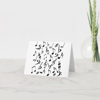 Carte de notes musicales - blanc et noir