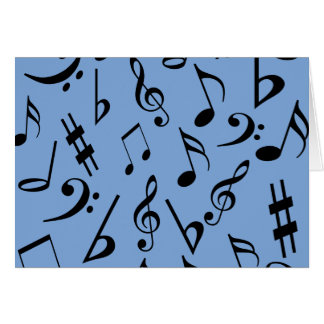 Carte de notes musicales - Bleu