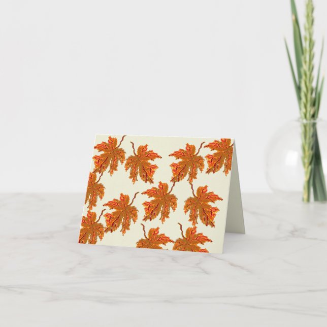 Carte de notes pliées : Feuilles d'érable (Devant)