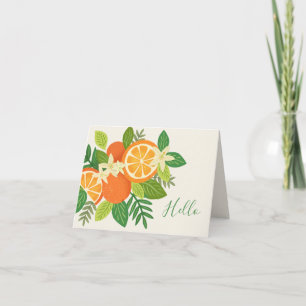 Carte de notes pliées personnalisées Orange Blosso