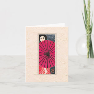 Carte de notes pour femme japonaise avec Parasol B