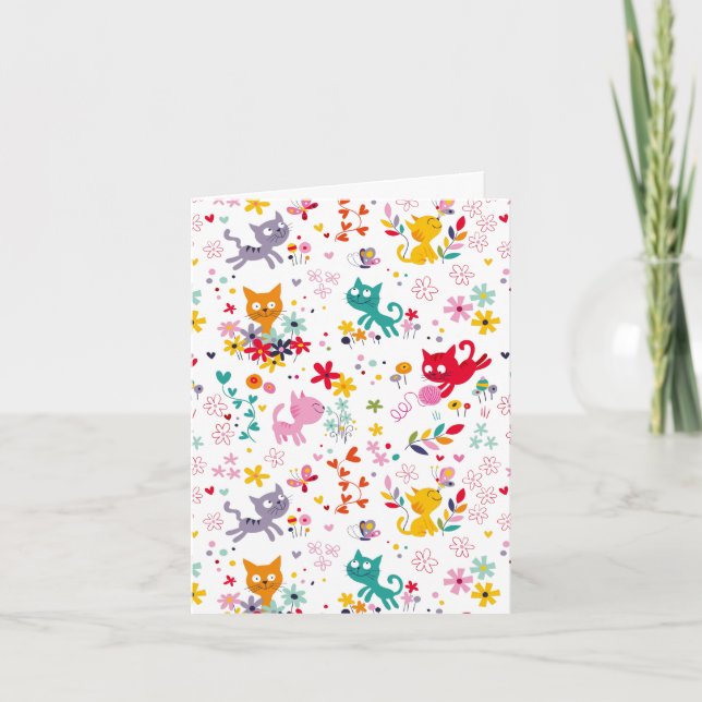Carte de notes pour les chats mignons et les jeux  (Devant)