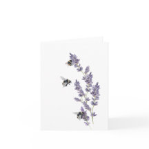 Carte de notes sur les fleurs de lavande