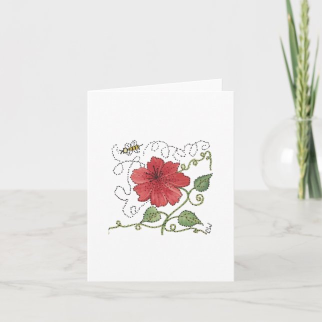 Carte de notes vierges Hibuscus (Devant)