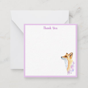 Carte de notes Watercolor Fox Merci