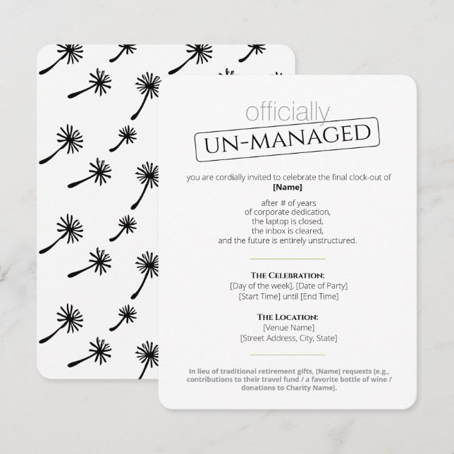 Carte de notification de date à plat (Devant / Derrière)