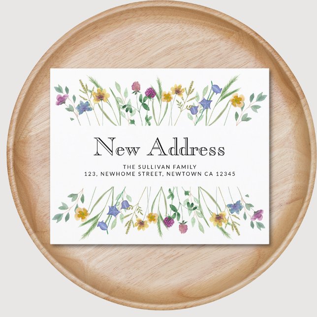 Carte de notification de déménagement floral Adres (Créateur téléchargé)