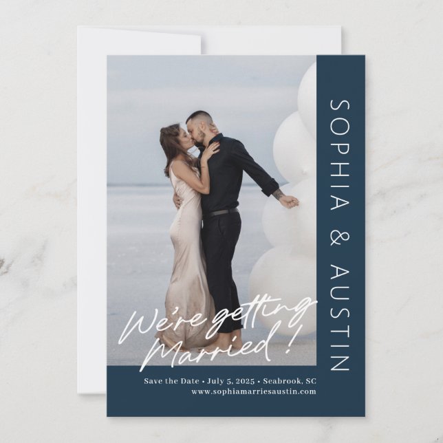 Carte de notification de mariage à couleur modifia (Devant)