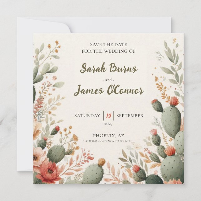 Carte de notification de mariage à plat (Devant)