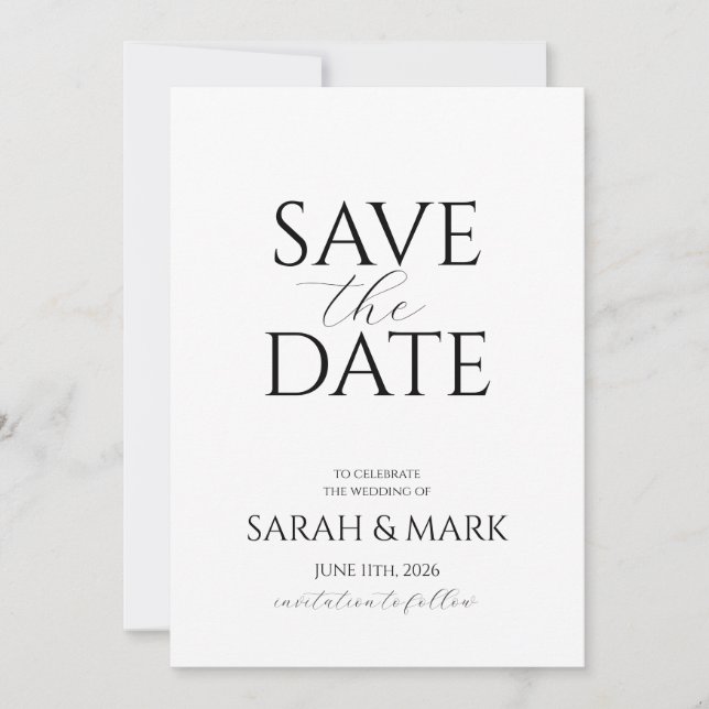 Carte de notification de mariage minimaliste moder (Devant)