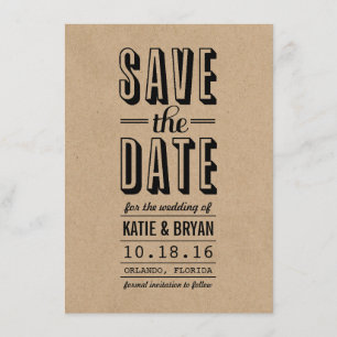 Carte de notification de mariage Rustique Vintage