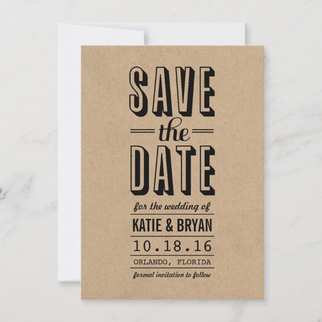 Carte de notification de mariage Rustique Vintage  (Devant)