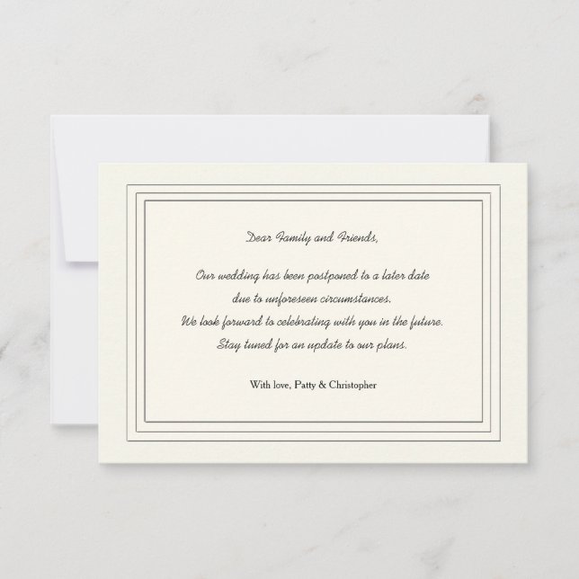 Carte de notification de report classique (Devant)