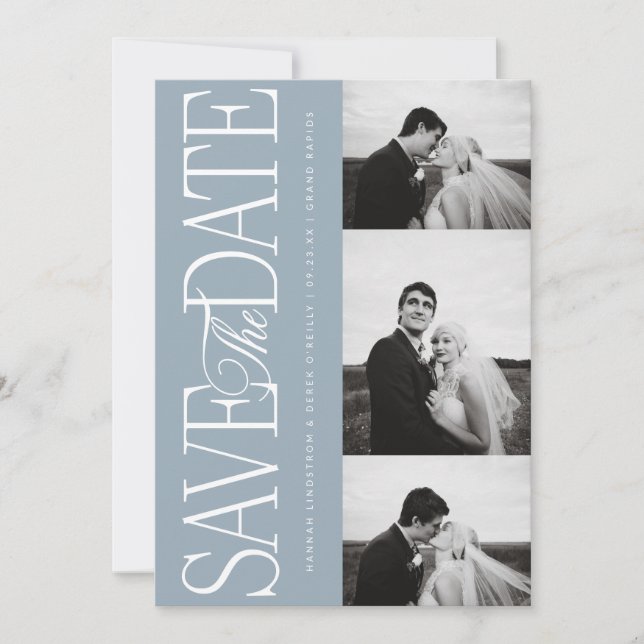 Carte de notification photo de sauvegarde de date  (Devant)