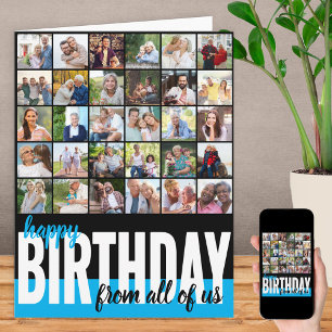 Carte De notre part à tous Grand Anniversaire avec colla