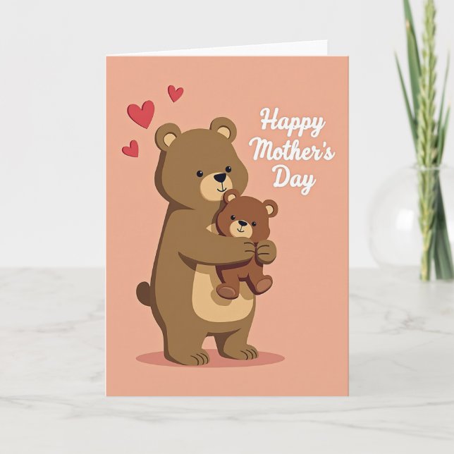 Carte de nounours affectueux mat (Devant)