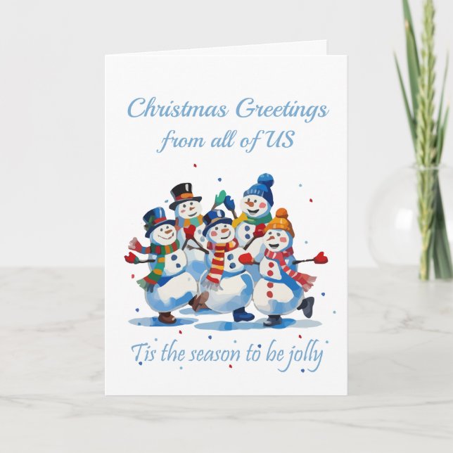 Carte De Nous Tous Jolly Danser Jolly Snowmen (Devant)