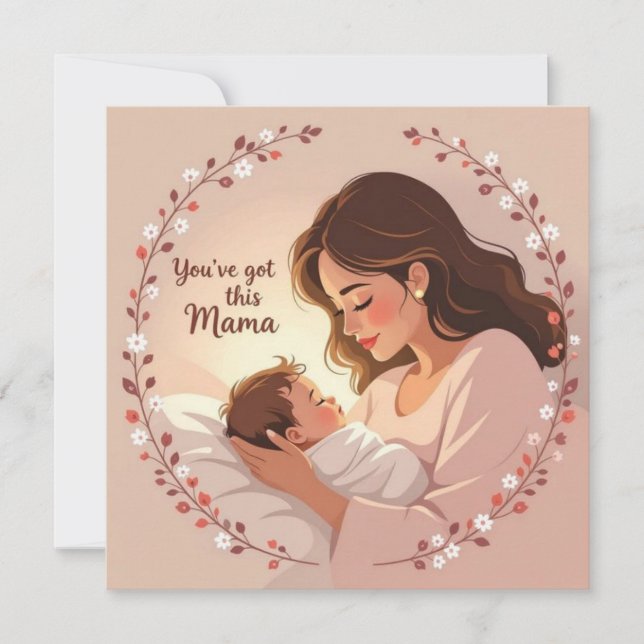 Carte de nouveau bébé pour maman message chaleureu (Devant)