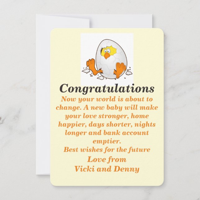 Carte de nouveau-né. (Devant)