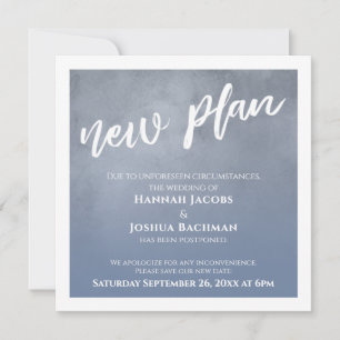 Carte de nouveau plan de mariage reporté avec dégr