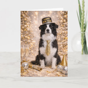 Carte de Nouvel An Border Collie – Bonne Année Chi