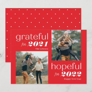 Carte de Nouvel An éditable Grateful and Hopeful C