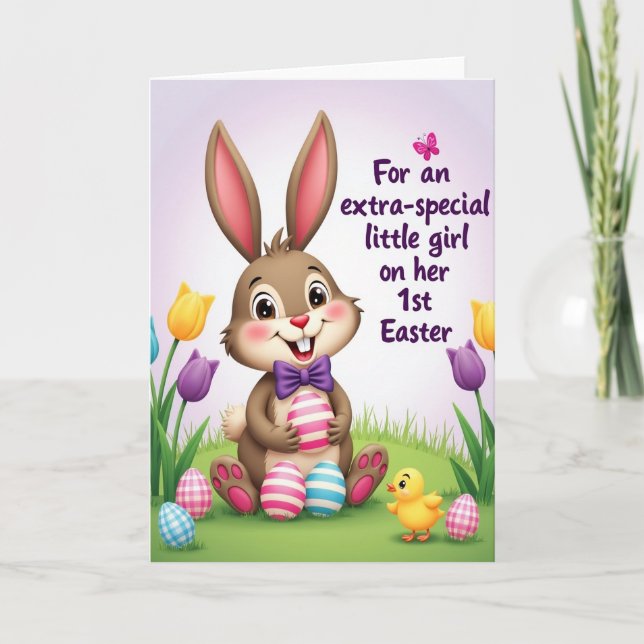 Carte de Nouvelle Naissance Faux Gold Easter Joy (Devant)