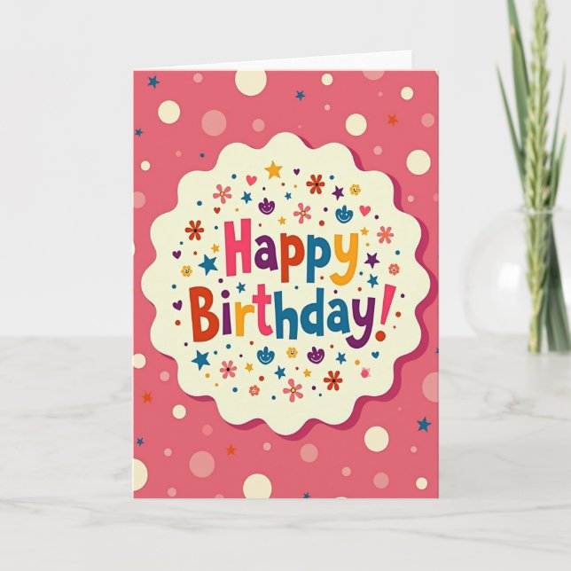 Carte de nuage d'anniversaire joyeuse (Devant)