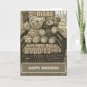 Carte de nuage de mots de nounours Sepia Buddies